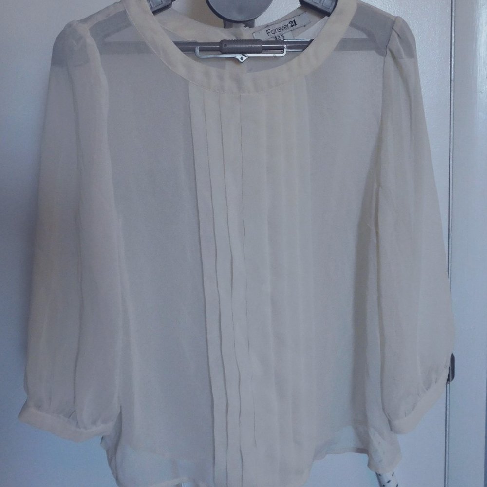 Cream, Sheer Top